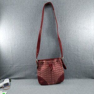 Coach Vintage Y2K Drawstring Signature C Leather Crossbody Bag